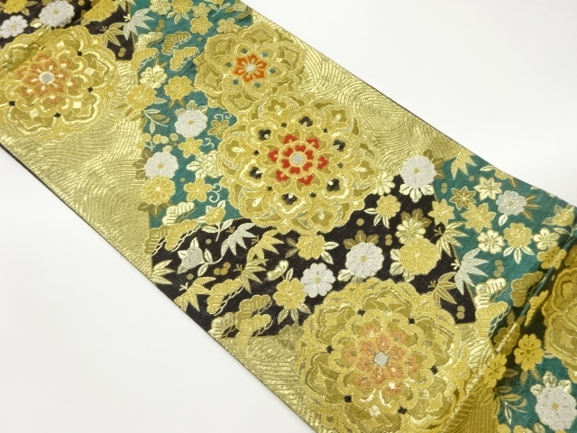 JAPANESE FUKURO OBI / WOVEN FLORAL PLANTS